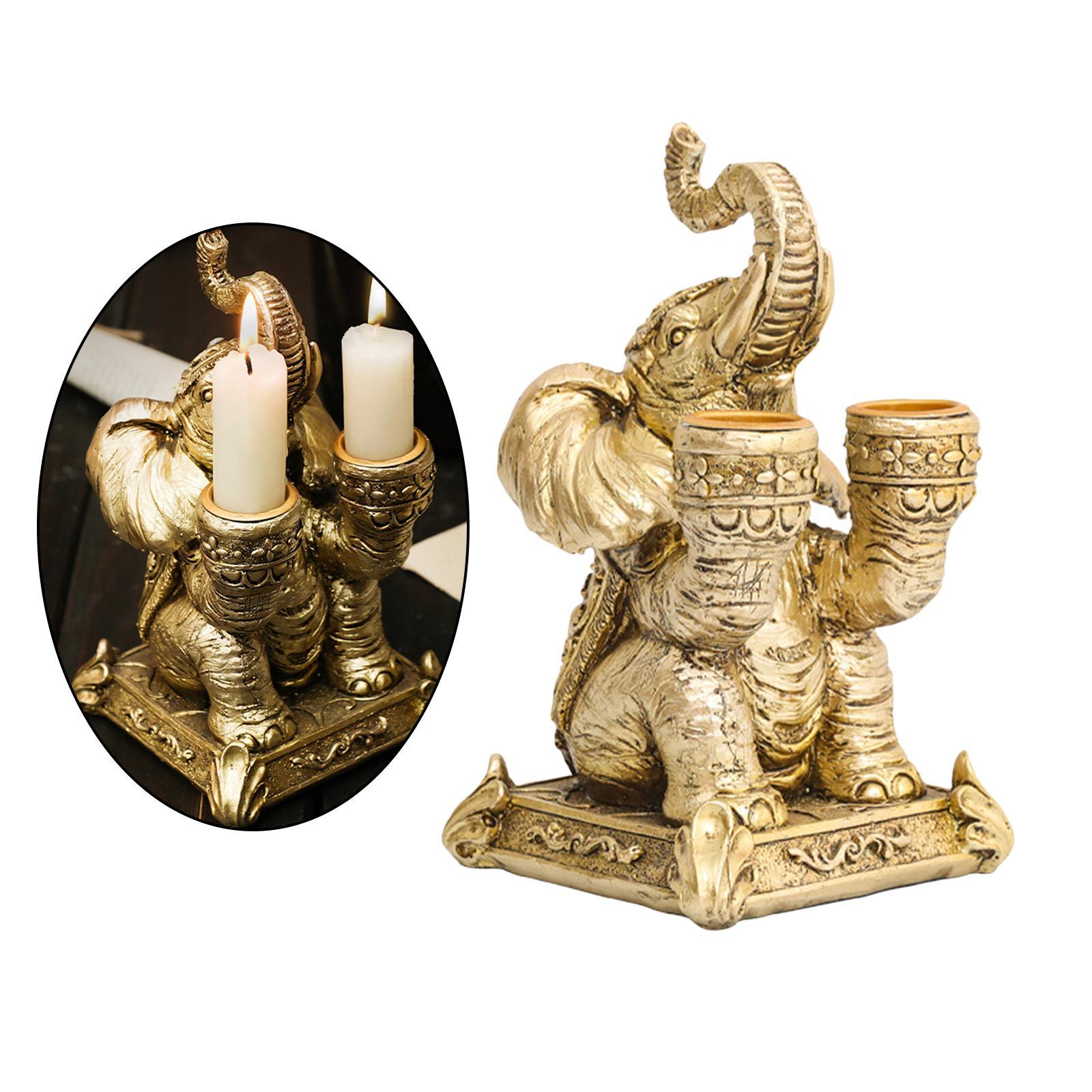 Figurine Candlestick Pillar Candle Holder Desktop Decorative Stand