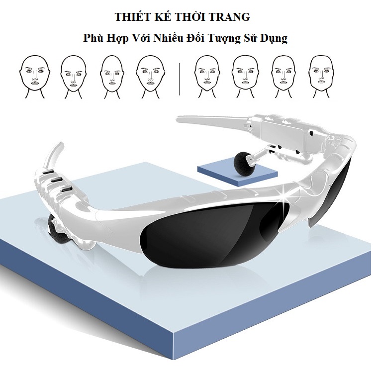 Tai Nghe Thể Thao Huqu Glasses Thiết Kế Dạng Kính Mắt Trẻ Trung Thời Trang - Di Chuyển Trên Đường Thuận Lợi - Hàng Chính Hãng