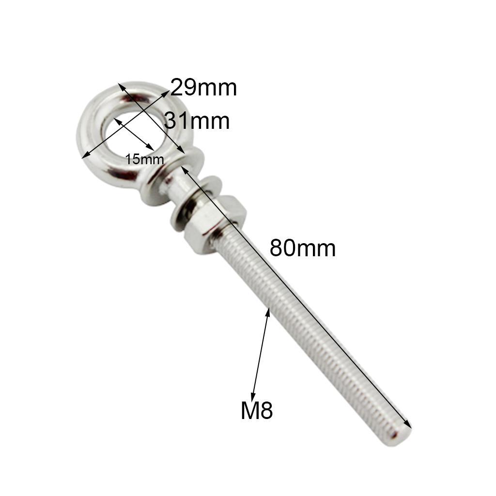 4pcs M8 Long  Eye  Harness Point Boat Fitting Hardware
