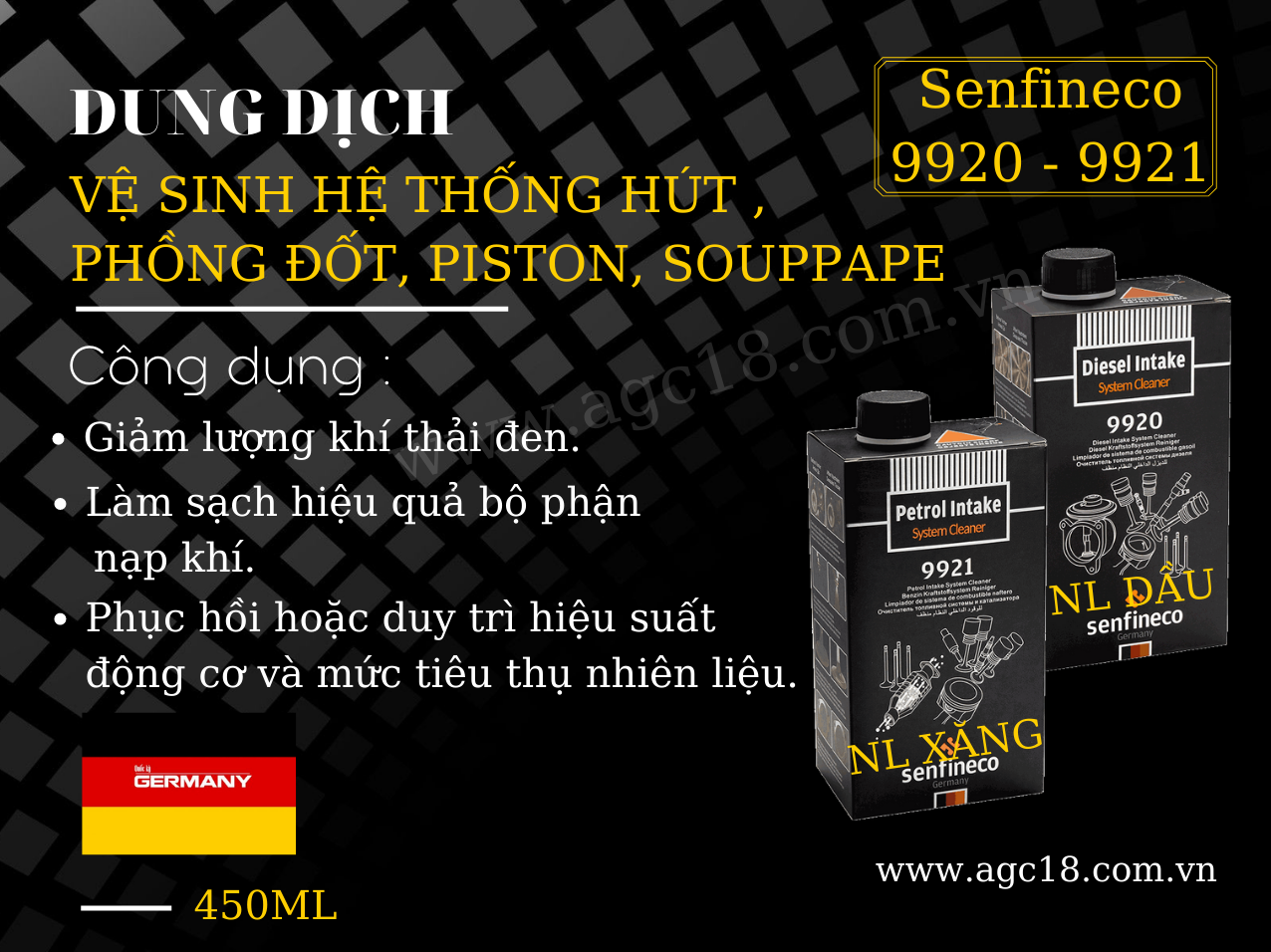 Vệ Sinh Hệ Thống Hút Xăng , Phồng Đốt , Piston , Souppape Động Cơ Xăng Senfineco 9921 