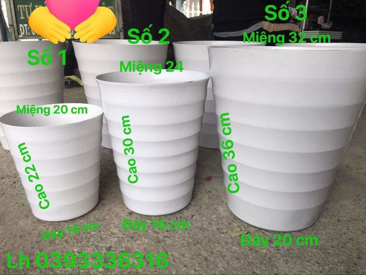 Chậu nhựa tròn cao xoắn trồng cây,trồng hoa miệng 32 cm - cao 26 cm - đáy 20cm