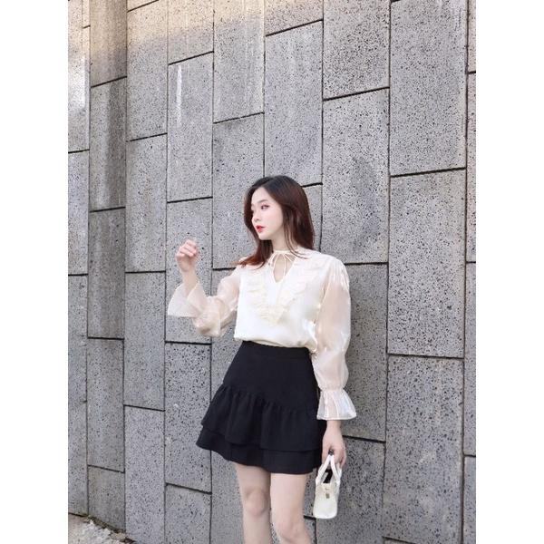 Váy quần WONDERHOUSE nhún bèo dáng A xòe nhẹ công sở,dạo phố nữ tính - Mia skirt