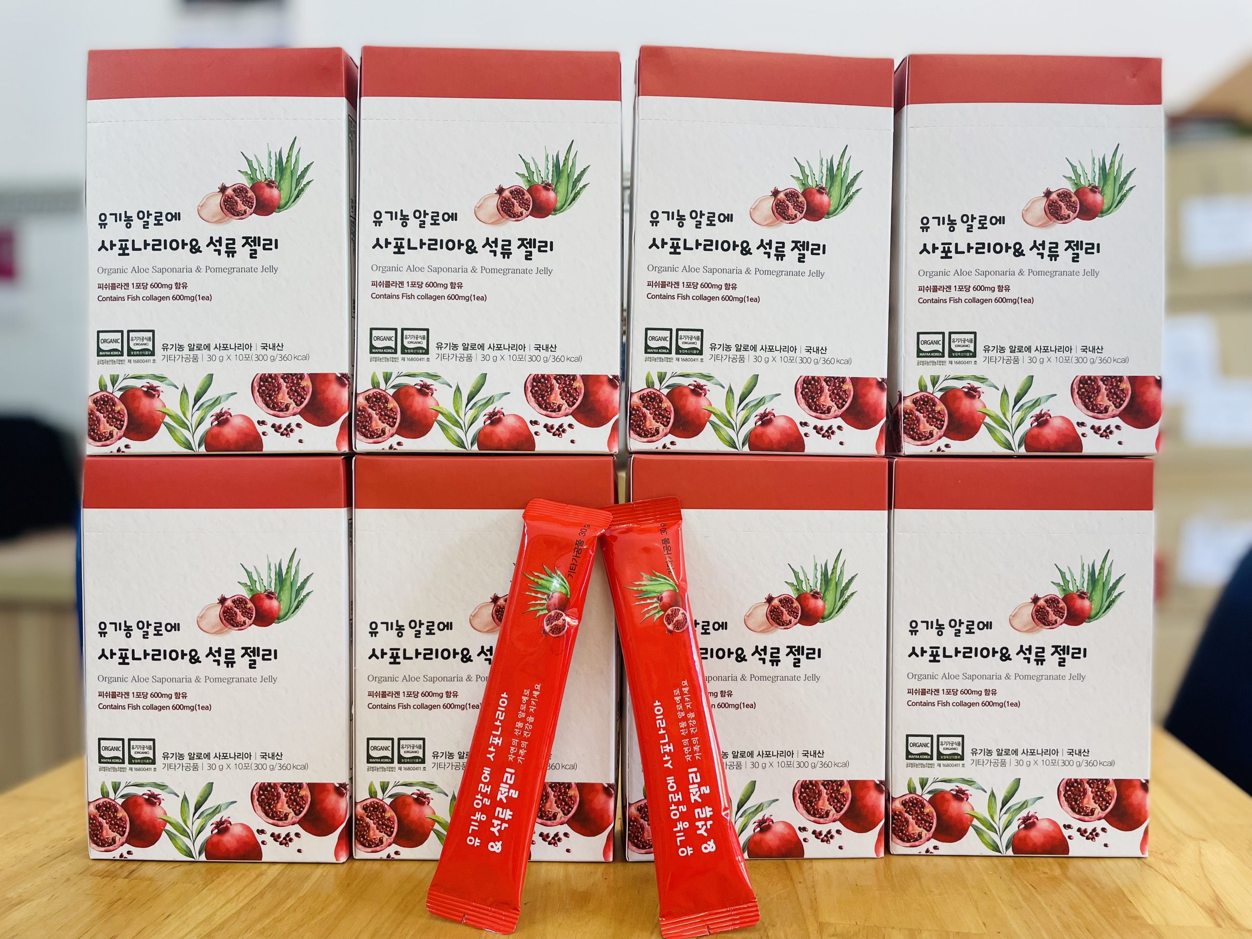 THẠCH COLLAGEN NHA ĐAM SAPONARIA LỰU ĐỎ HỮU CƠ KDY ALOE