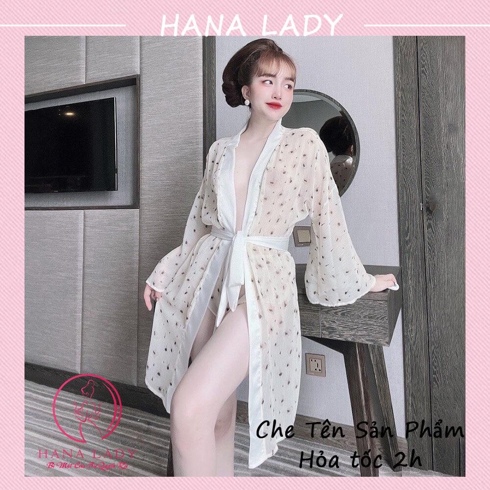 Váy ngủ xuyên thấu - áo choàng ngủ gợi cảm kèm quần chip nữa mông sexy VN480