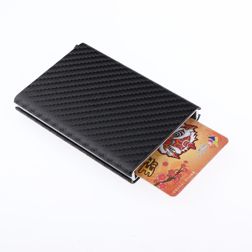 RFID Blocking Leather Business Card Holder Credit Card Case Holder Money Clip Wallet