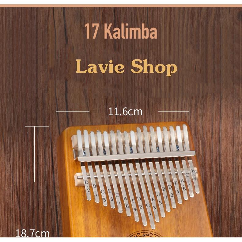 Đàn Kalimba 17 Phím - Đàn Kalimba Thumbs Piano Sử Dụng Ngón Tay TẶNG KÈM Búa Chỉnh Âm, Giấy Dán Nốt, Túi đựng