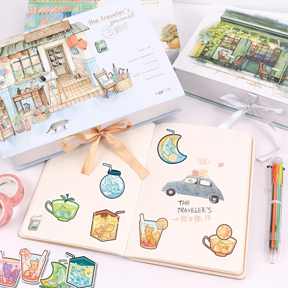 Sticker cáo thạch jelly fox hoạt hình cute trang trí mũ bảo hiểm, guitar, ukulele, điện thoại, sổ tay, laptop-mẫu S26