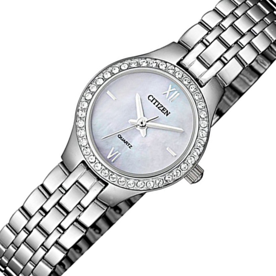 Đồng Hồ Nữ Citizen Đính Đá Swarovski Dây Thép Không Gỉ EJ6140-57D - Mặt Xà Cừ