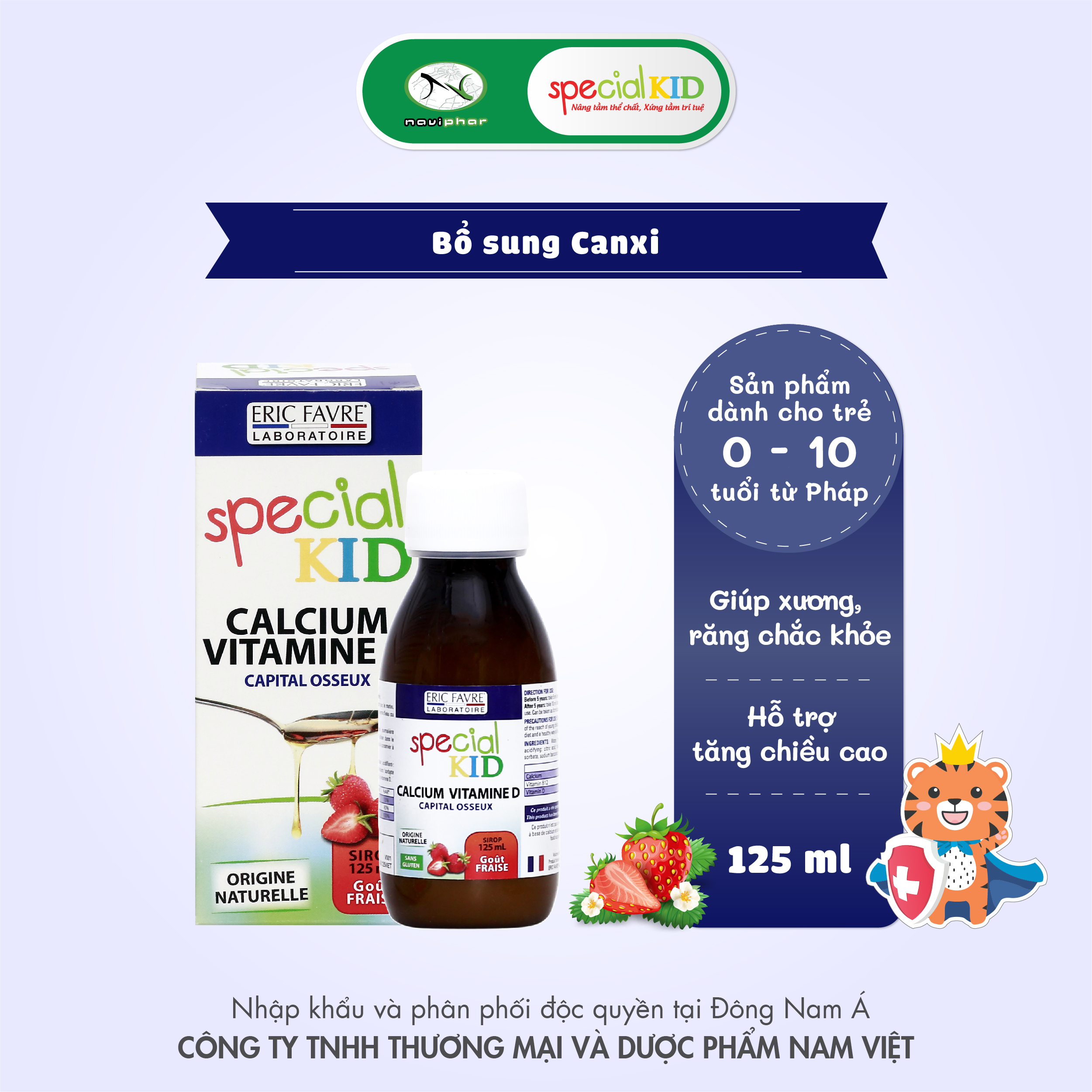 TPBVSK Special Kid Calcium Vitamin D - Bổ sung Canxi và Vitamin D giúp xương, răng chắc khỏe - Giúp con cao lớn hơn