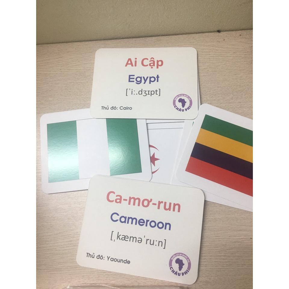 Thẻ Học Thông Minh,Flashcards Quốc Kỳ 30 Quốc Gia Châu Phi Giúp Bé Nhận Biết Quốc Kỳ Các Nước