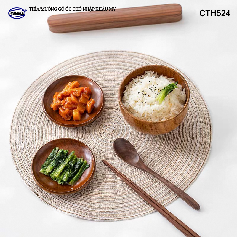 Thìa/Muỗng ăn súp gỗ Óc Chó CTH524 - Phụ kiện thìa gỗ vừa sử dụng chụp ảnh hoặc decor trang trí cho nhà hàng, món ăn