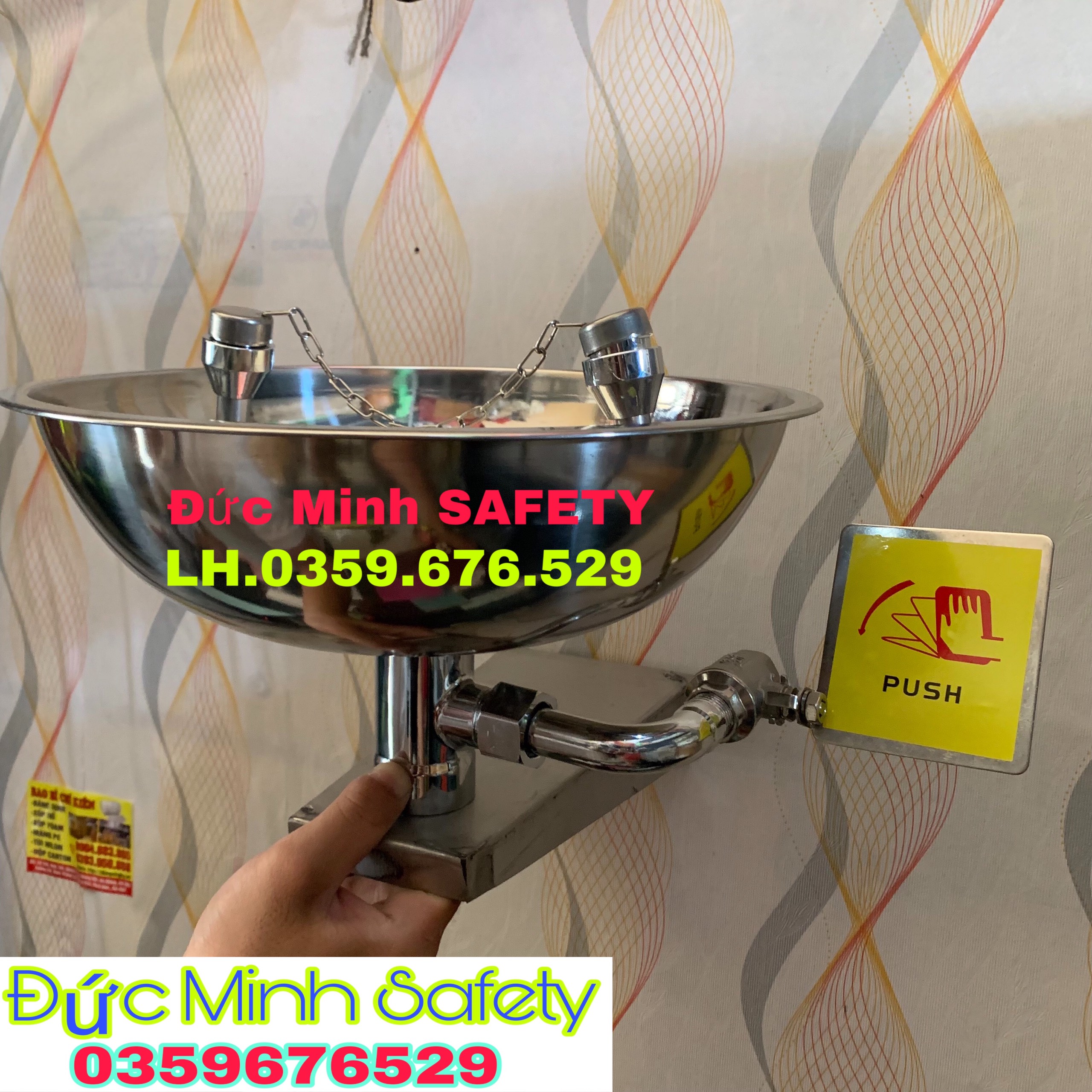 thiết bị rửa mắt khẩn cấp inox 304 chất lượng cao