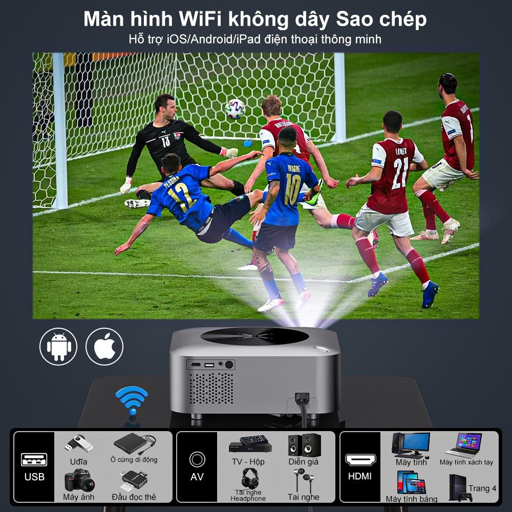 [HÀNG CHÍNH HÃNG GOOJODOQ] Máy Chiếu 4K Wifi Full 1080p Bluetooth Tích Hợp Loa Hỗ trợ đồng bộ màn hình điện thoại thông minh dành cho Android