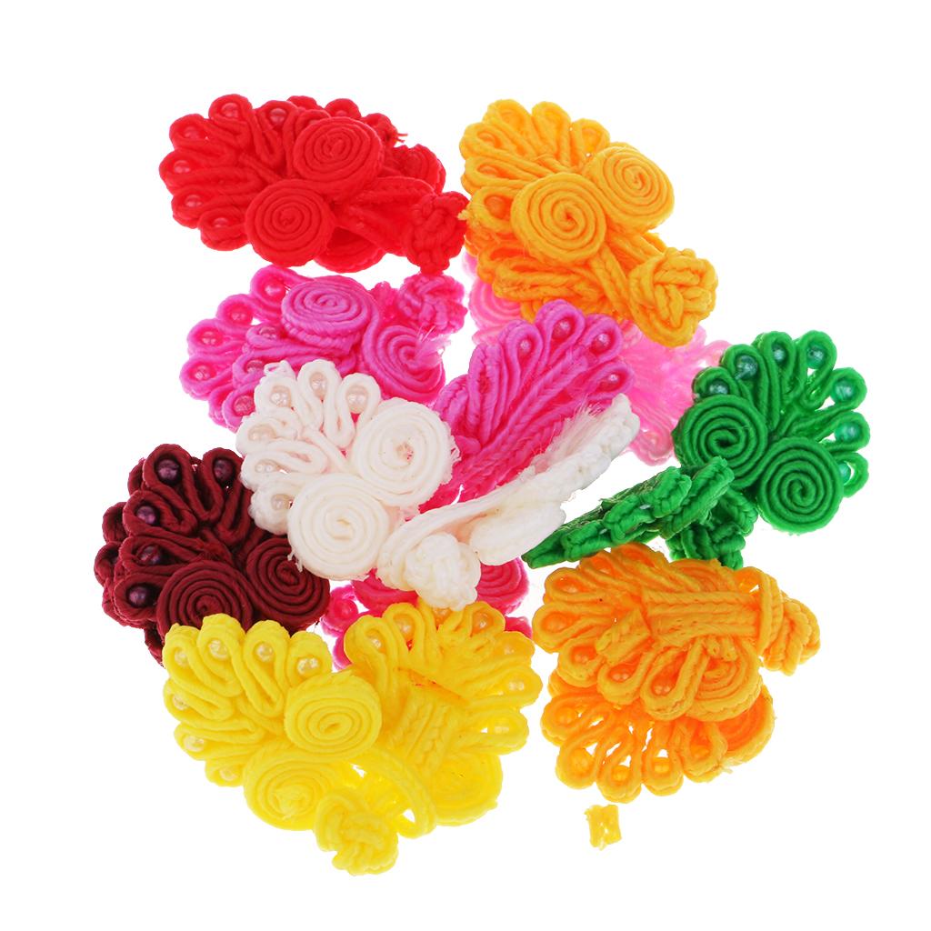 10 Pairs Chinese Frog Knot Closure Buttons Fastener Sewing Handmade DIY Bag Cloth