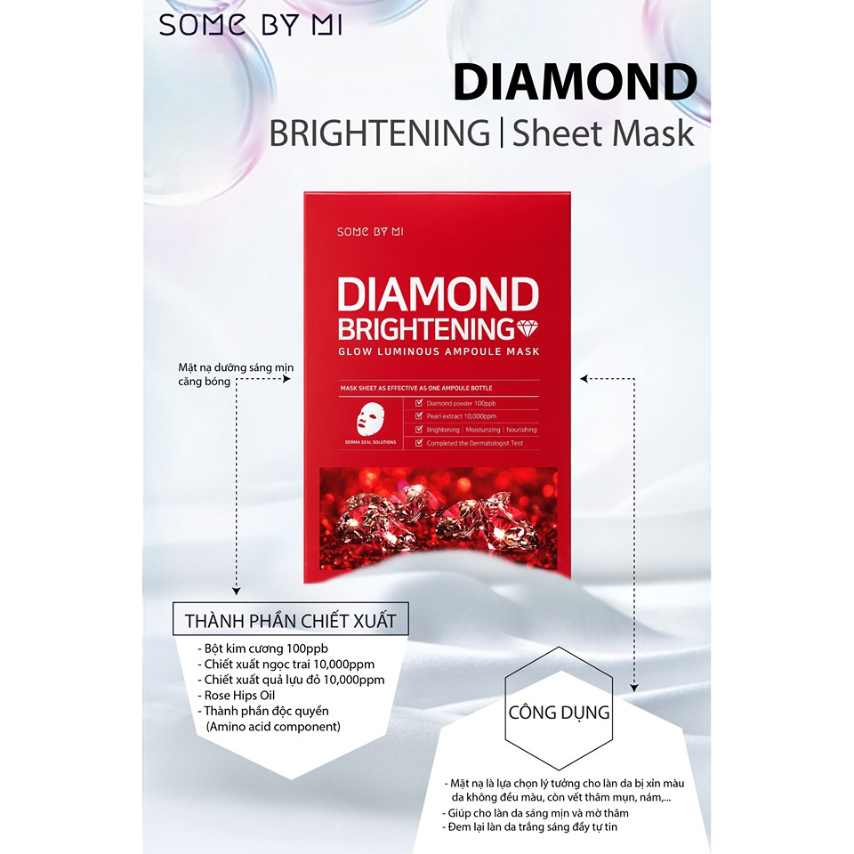 Mặt Nạ Giấy Some By Mi Diamond Brightening Glow Luminous Ampoule Mask