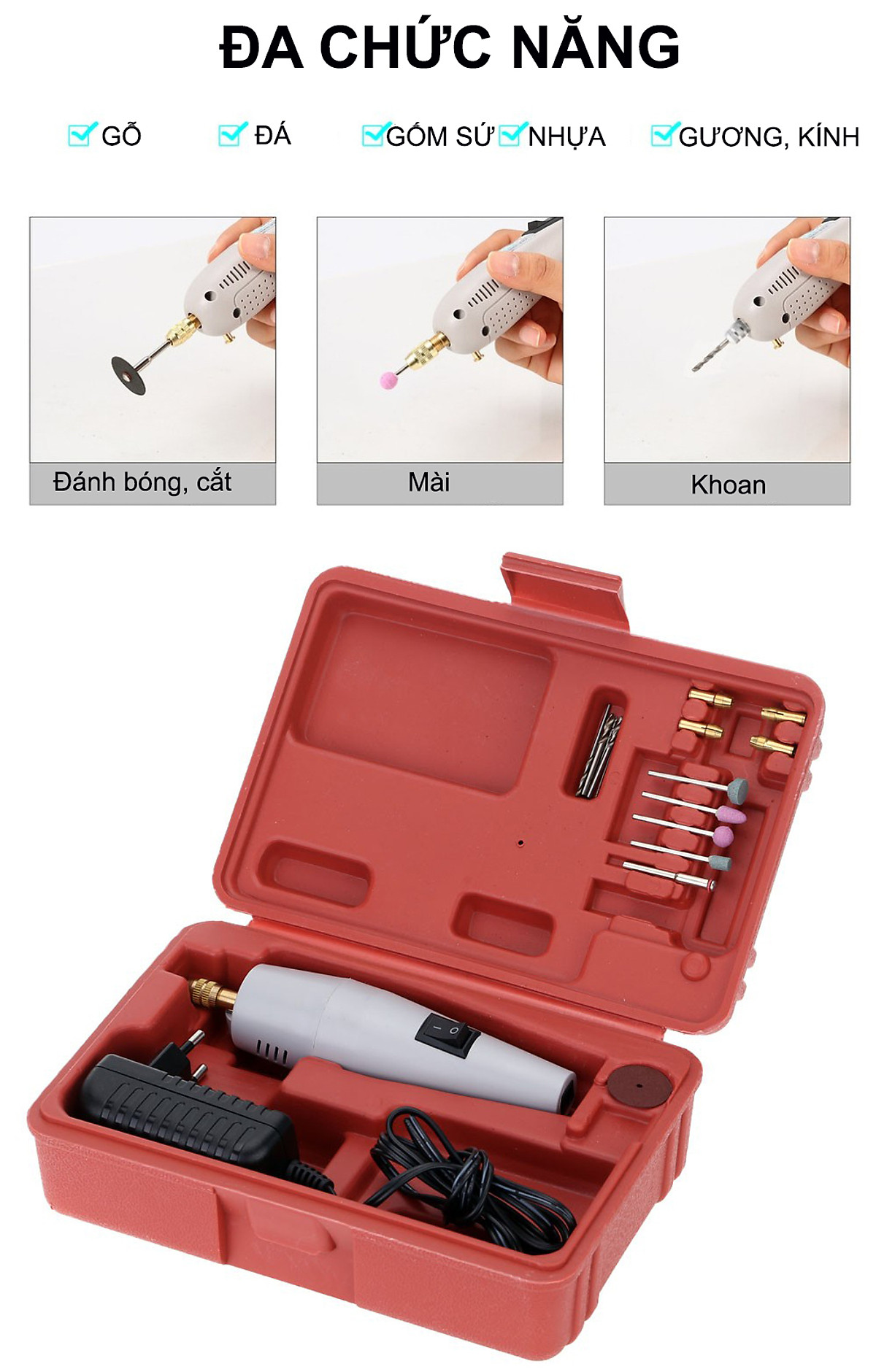 Máy khoan mài cầm tay mini 7w