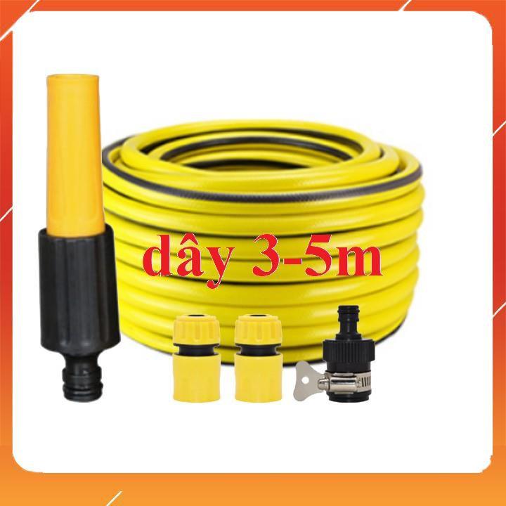 Bộ dây vòi xịt nước rửa xe, tưới cây . tăng áp 3 lần, loại 3m, 5m 206622-5Kcút sập, nối, d.vàng