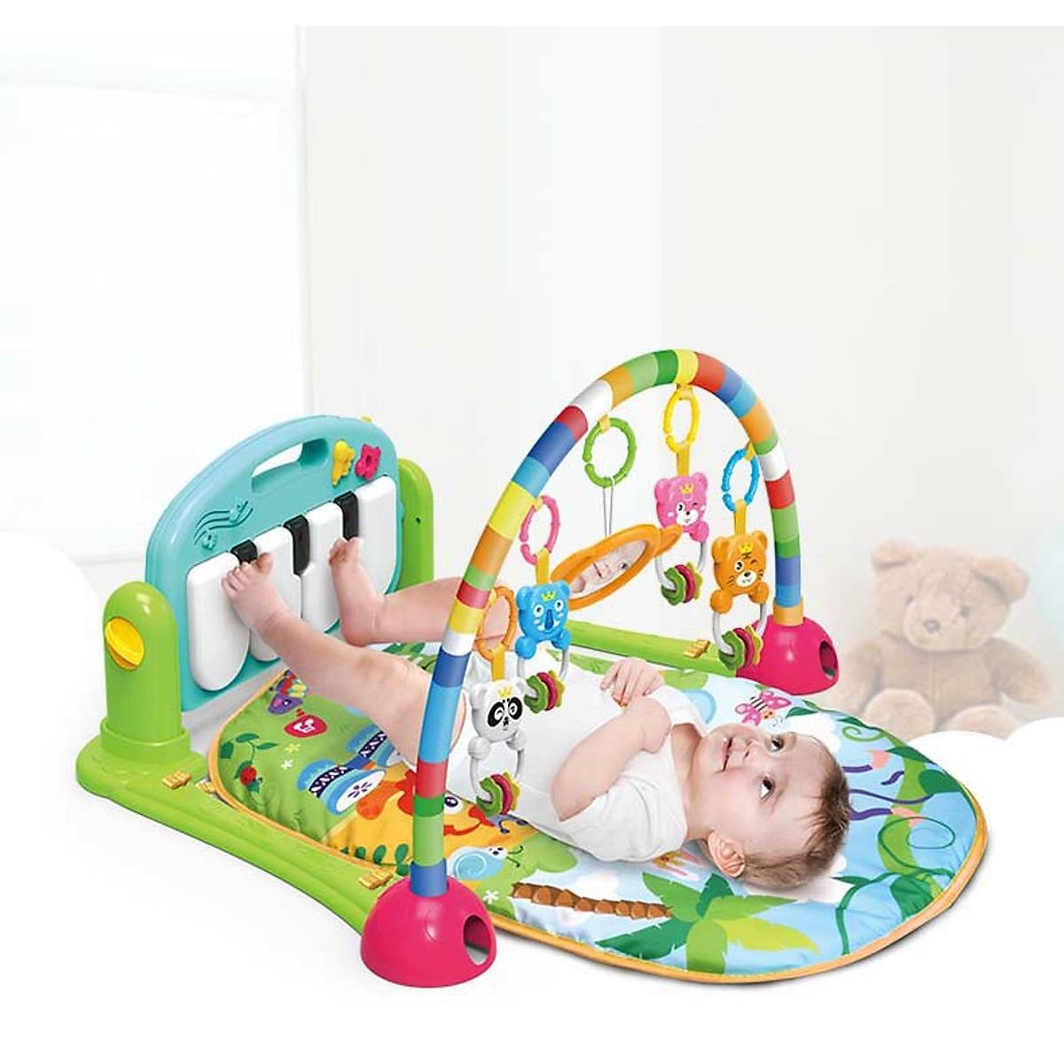 COMBO Thảm nhạc cho bé + 01 túi nhai cho bé ăn trái cây - Tặng 01 bộ chén chia ngăn - Hàng Chất Lượng