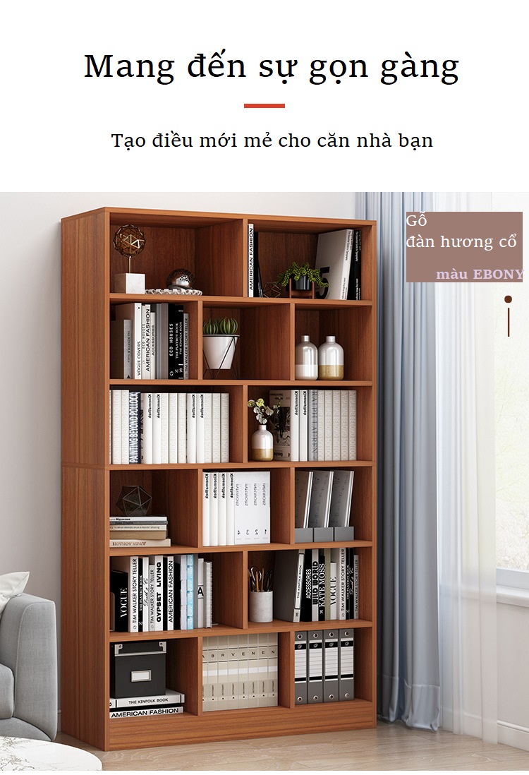 Kệ Để Sách Gỗ Để Sàn Cao Cấp FIVO Mẫu FB70 Nội Thất Lắp Ráp Đơn Giản Gỗ MDF Phủ Melamine Chống Trầy Xước Và Chống Thấm Nước Bề Mặt