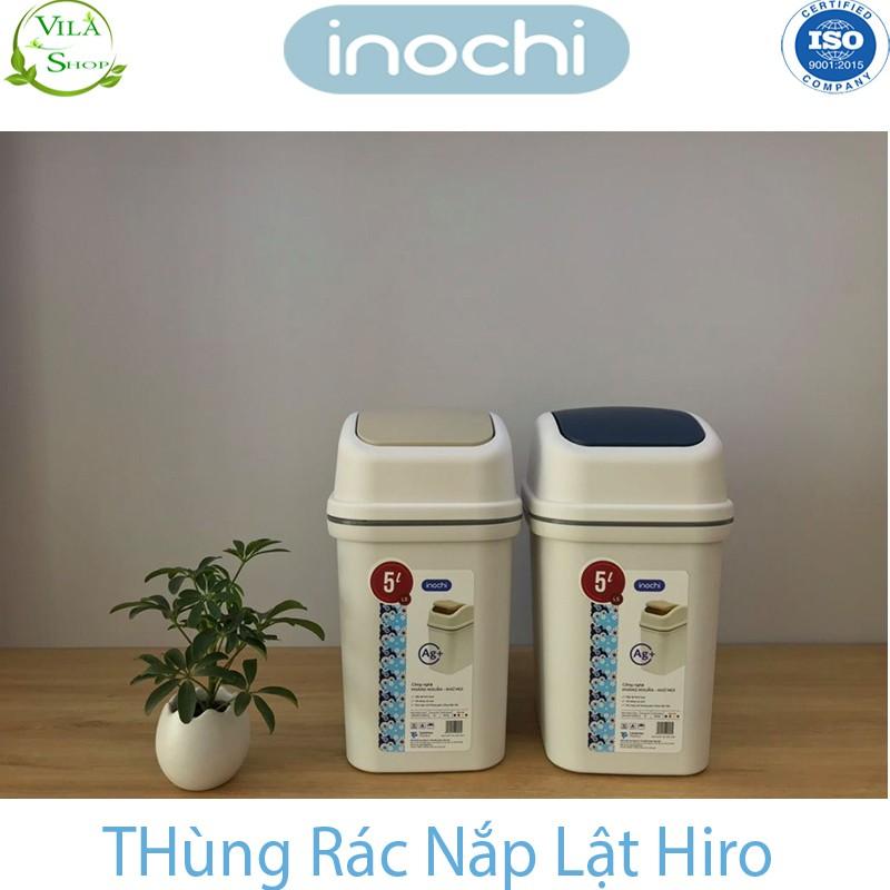 Thùng Rác Nhựa NẮP LẬT, Thùng Rác Thông Minh Có Lõi 5L Inochi, Làm Sọt Rác Văn Phòng, Khách Sạn, Đựng Rác Gia Đình