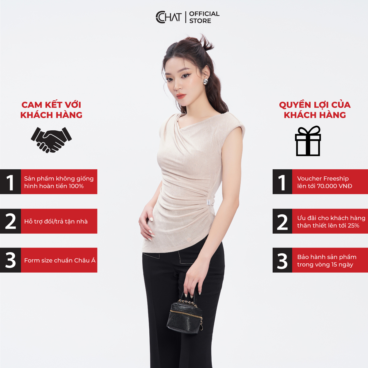 Áo Kiểu Nữ  Vạt Xéo Nhún Eo Chất Thun Cao Cấp Mềm Mịn 53TNC2021OT