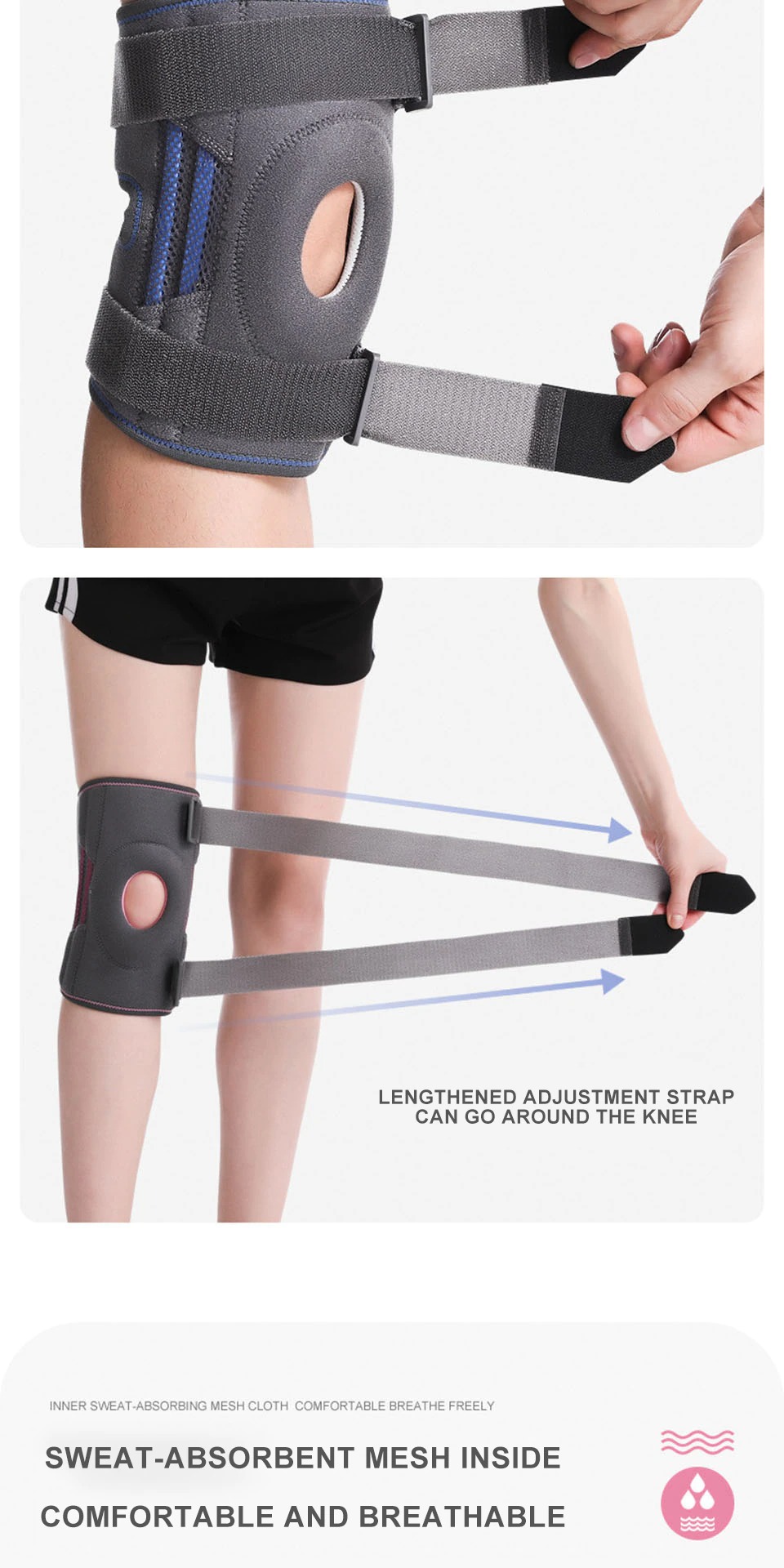 Bó Gối Thể Thao Aolikes Kneepad Có Lò Xo Trợ Lực Và Dây Quấn Cố Định (1 Chiếc)