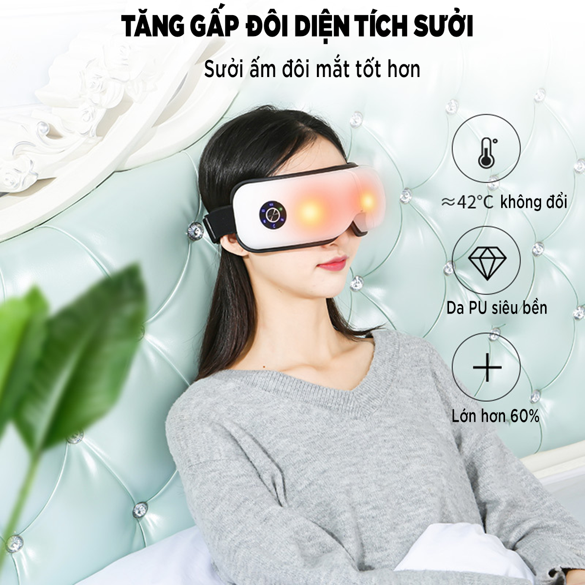 Máy Mát xa Mắt Ammi AM-2098, Máy Massage Mắt Thông Minh Công Nghệ 6D Nhật Bản Thế Hệ Mới Nhất 2022