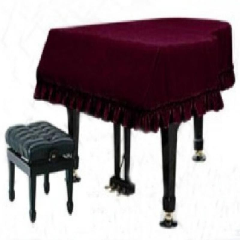 Grand Piano Velvet Bordered Dust Protective Cover + 1-Seater Bench Cover