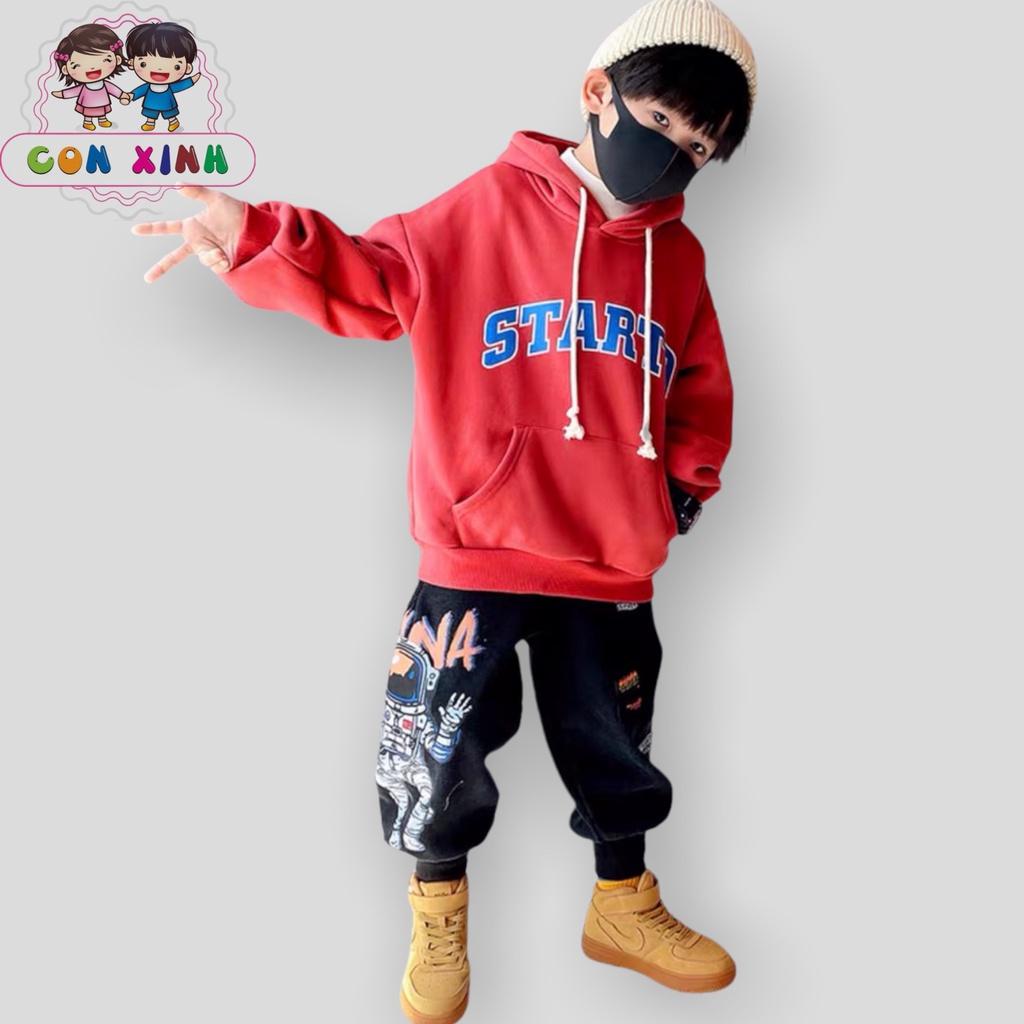 Áo hoodie Con Xinh form rộng nỉ trẻ em STARD thời trang thu đông cho trẻ em từ 4 đến 10 tuổi