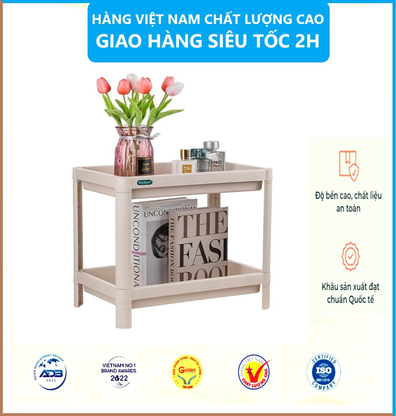 Kệ Để Đồ Đa Năng Osaka Hokori, Nhựa Việt Nhật Kệ Để Đồ Decor Nhà Cửa Xinh Xắn 2 Tầng - Hàng Việt Nam