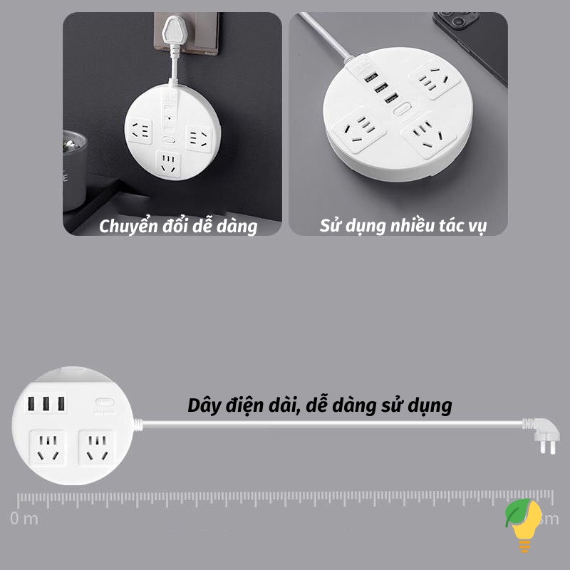 Ổ Cắm Điện Thông Minh Đa Tính Năng Chống Giật Điện Hàng Siêu Cao Cấp Dài 1M8