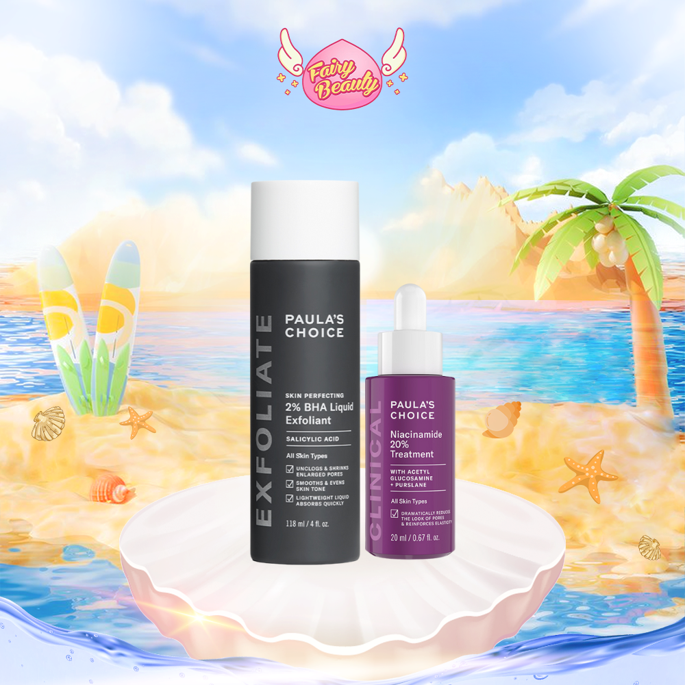 Combo: BHA + Niacinamide Paula's Choice bộ đôi nâng cao cải thiện thu nhỏ lỗ chân lông, ngăn ngừa mụn và sáng da