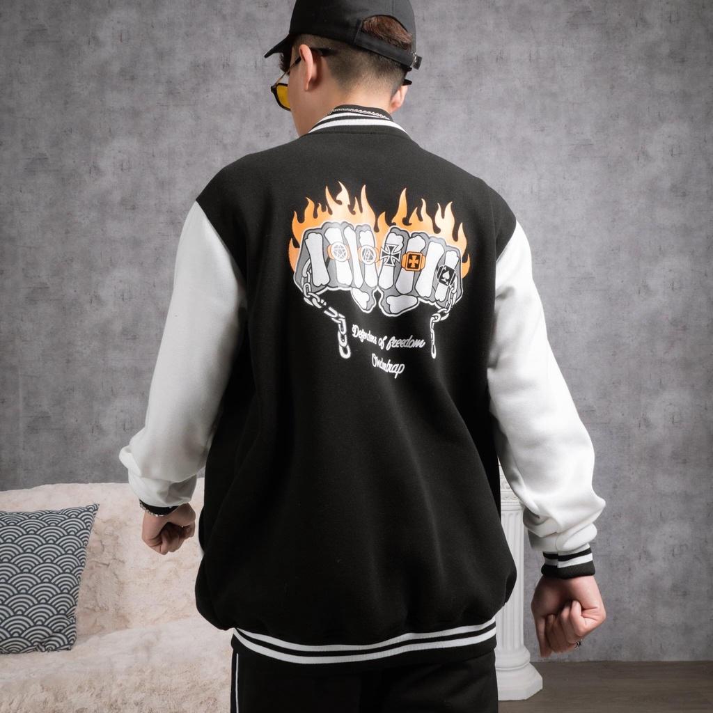 Áo Khoác Bomber Cardigan ONDERTRAP Nỉ Bông Phối Túi Kéo Form Rộng Basic Nam Nữ Unisex Ulzzang
