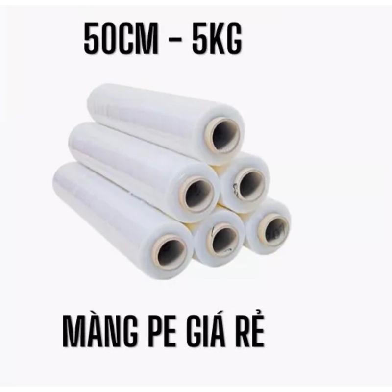 Màng PE Màng Chít 50cm x 5kg Trắng Trong Màng Co Bền Cao Khả Năng Bám Dính Tốt Giúp Giữ Hàng Hóa Tránh Bụi Bẩn Và Ẩm Ướt - Trắng