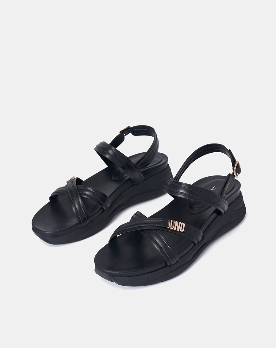 Giày Sandal Nữ 5cm Thời Trang JUNO Đế Bằng Thể Thao Phối Khoá SD05096