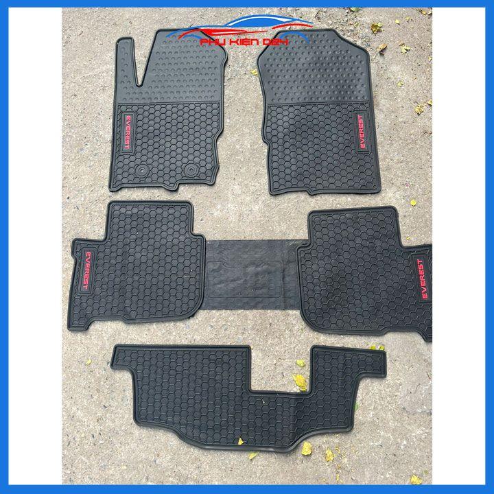 Thảm lót sàn ô tô cao su 3D Ford Everest 2022-2023-2024 mẫu chuẩn 3 hàng ghế không mùi, chống trơn trượt, mài mòn tốt