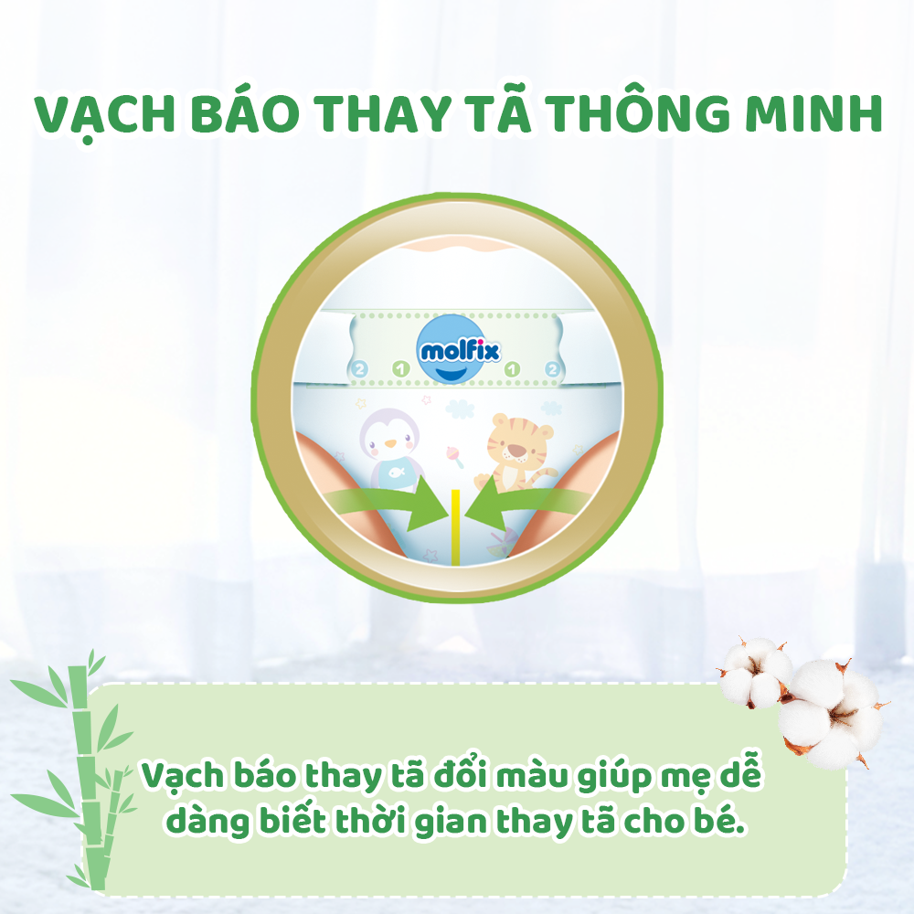Tã/bỉm dán Molfix Thiên nhiên Super Jumbo XL - Gói 62+2 miếng