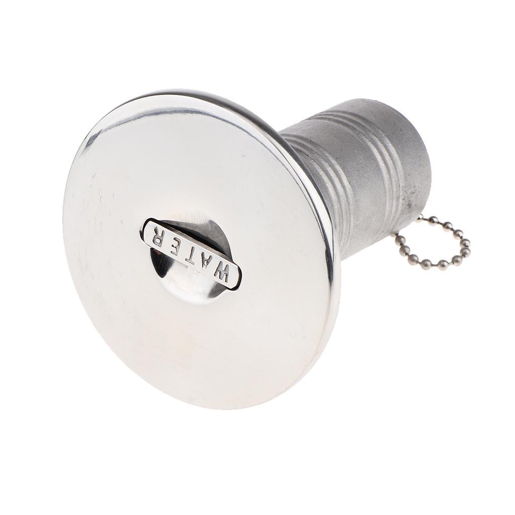 Practical Boat Deck Fill / Filler Keyless Cap 1-1/2 Inch  316 Stainless Steel