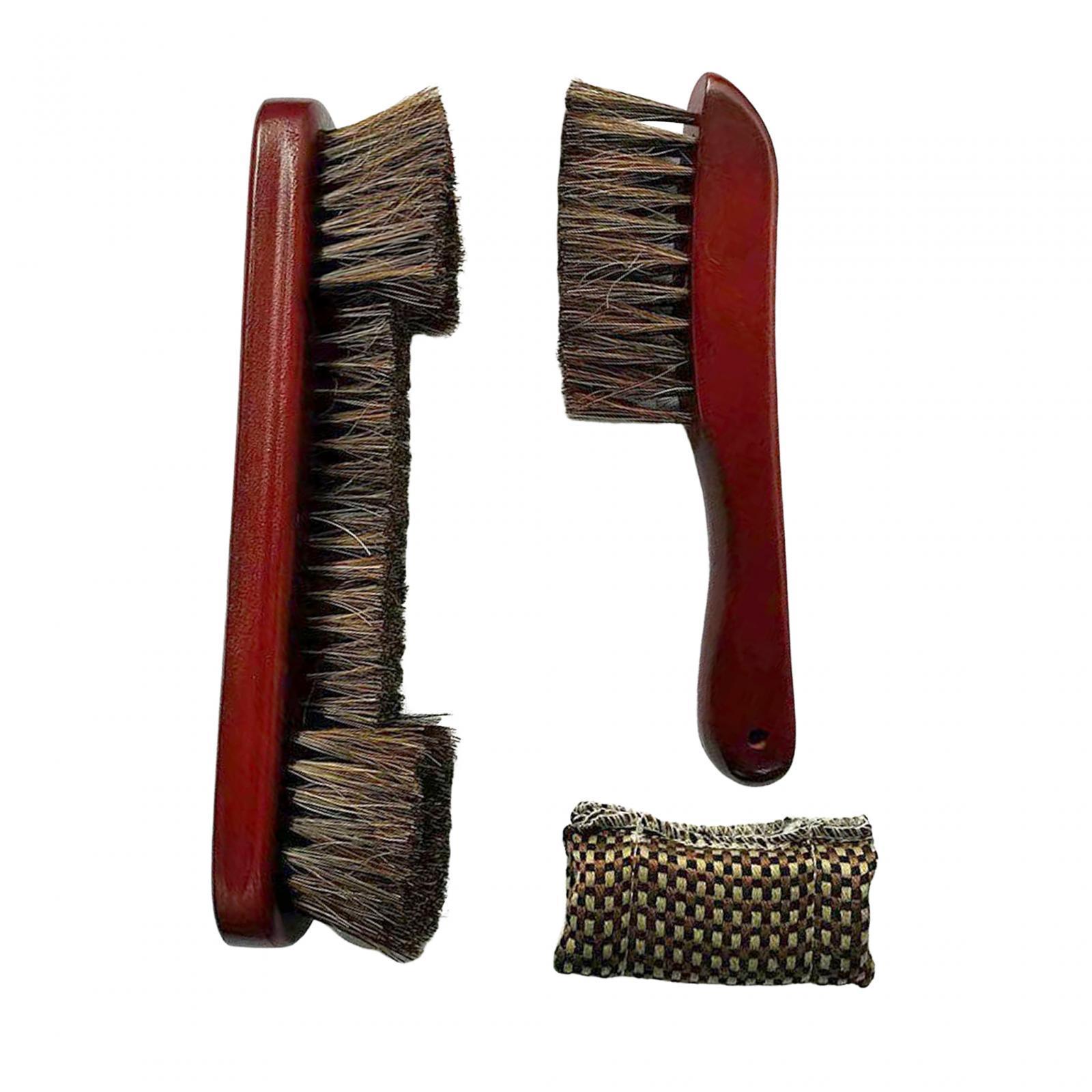 Billiards Table Cleaning Tool, Horse Hair Brush, Cleaning Tool Club Wipe, Wooden Handle Billiards Pool Table Brush Set, Billiards Brush