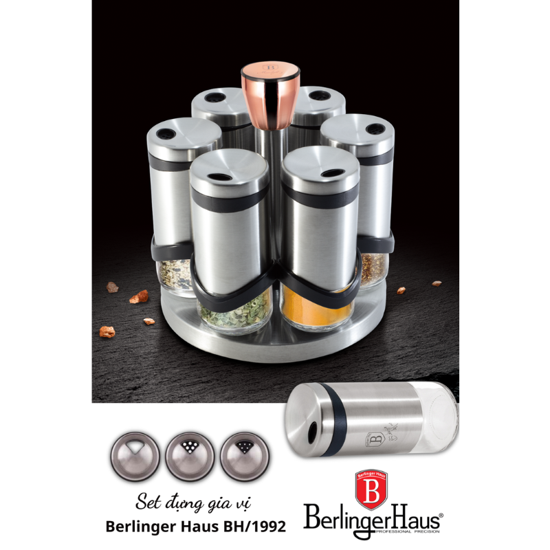 Set 6 Lọ Đựng Gia Vị Berlinger Haus, Chất Liệu Thép Không Gỉ, Dung Tích 120ml, Nhập Đức