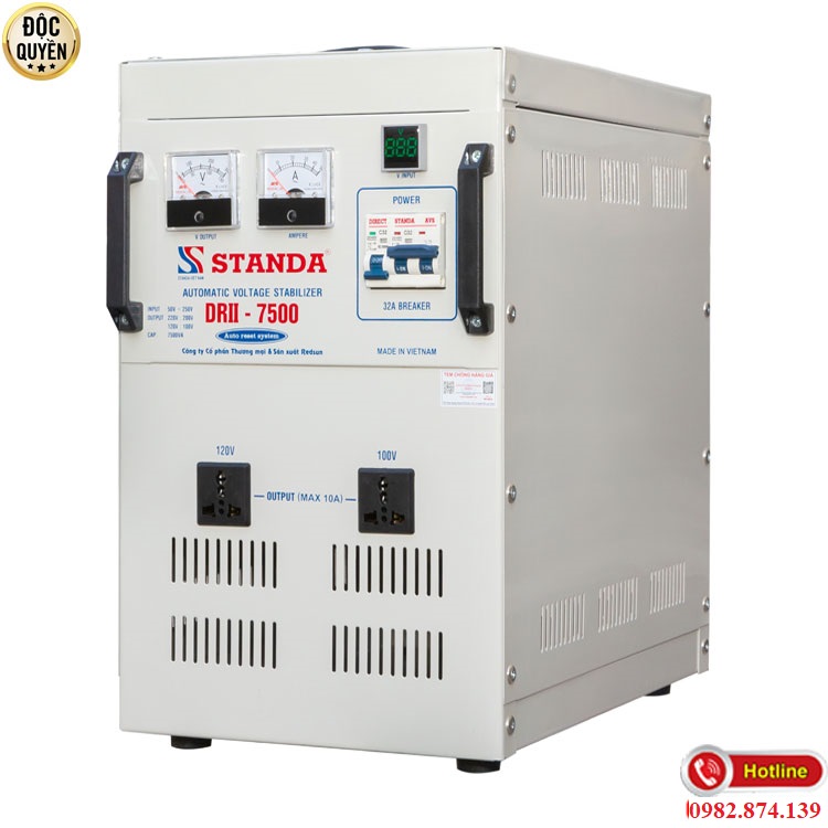 Máy ổn áp tự động đa chức năng thế hệ mới STANDA 7.5KVA DRII (50V-250V)