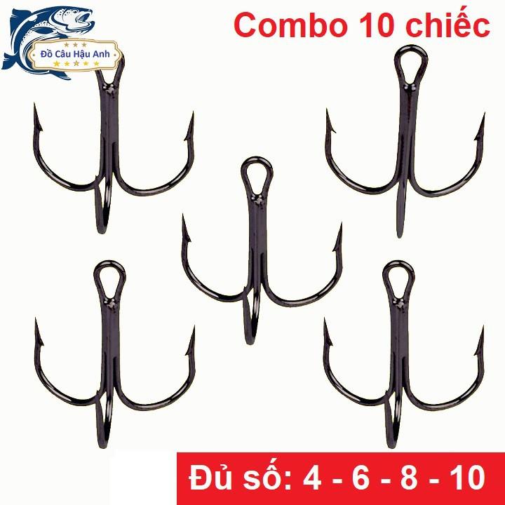 Combo 10 Lưỡi 3 Tiêu Lưỡi Câu Cá Có Ngạnh Lưỡi Câu Lure Thép Không Gỉ LC3