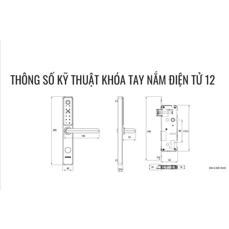Bộ khoá điện tử thông minh 4 chức năng cửa nhôm xingfa huy hoàng