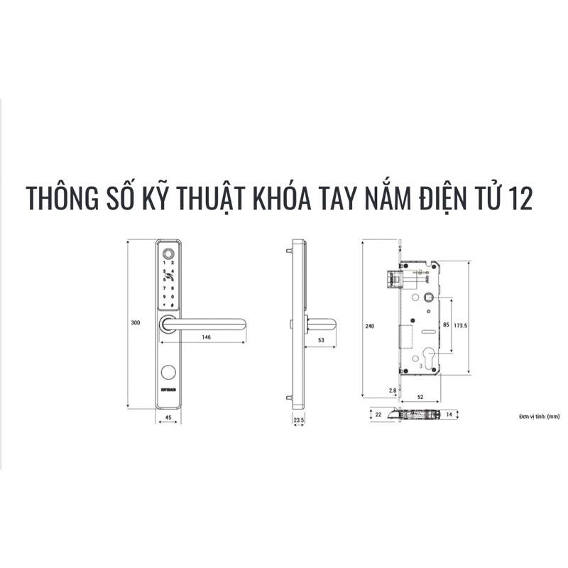 Bộ khoá điện tử thông  minh 4 chức năng cửa nhôm xingfa huy hoàng