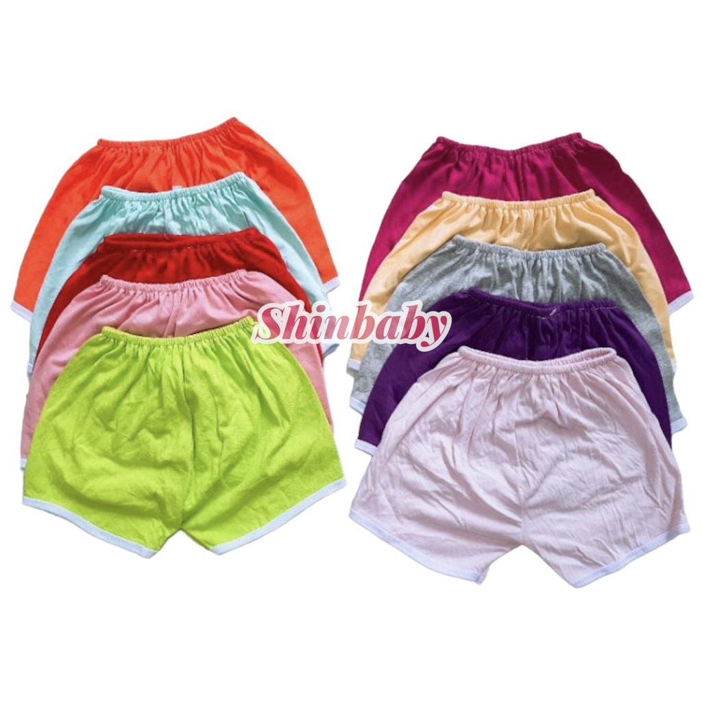Set 10 quần đùi trơn nhiều màu cho bé vải cotton mỏng mềm mát bé mặc thoải mái