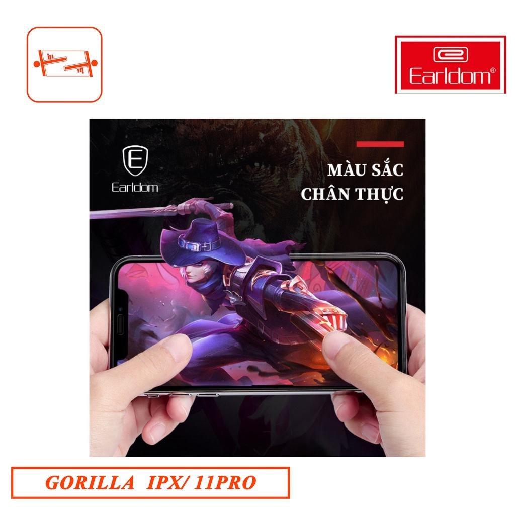 KÍNH CƯỜNG LỰC DÀNH CHO IPHONE X/ 11PRO (ĐEN) GORILLA EARLDOM 3D