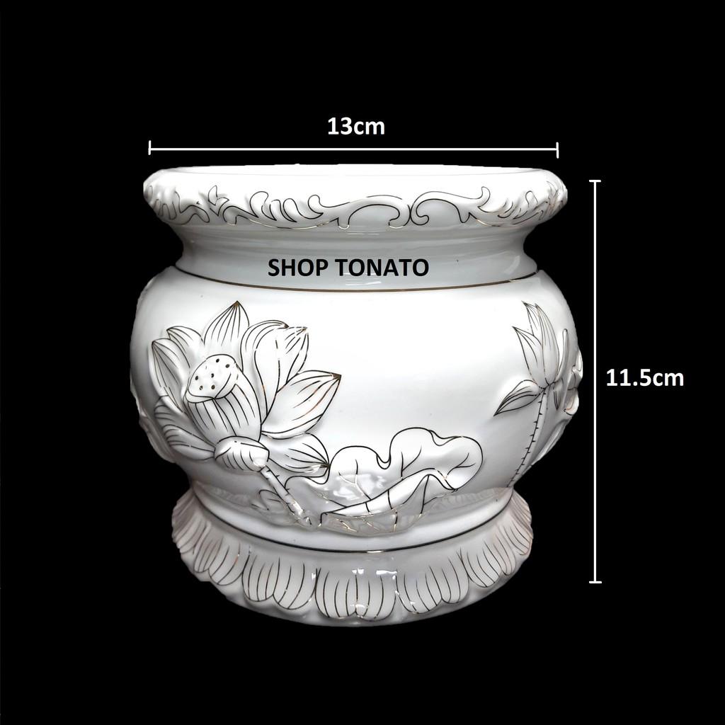 LƯ HƯƠNG,BÁT HƯƠNG SEN TRẮNG 106 ĐƯỜNG KÍNH 9CM,10.5CM,11.5CM