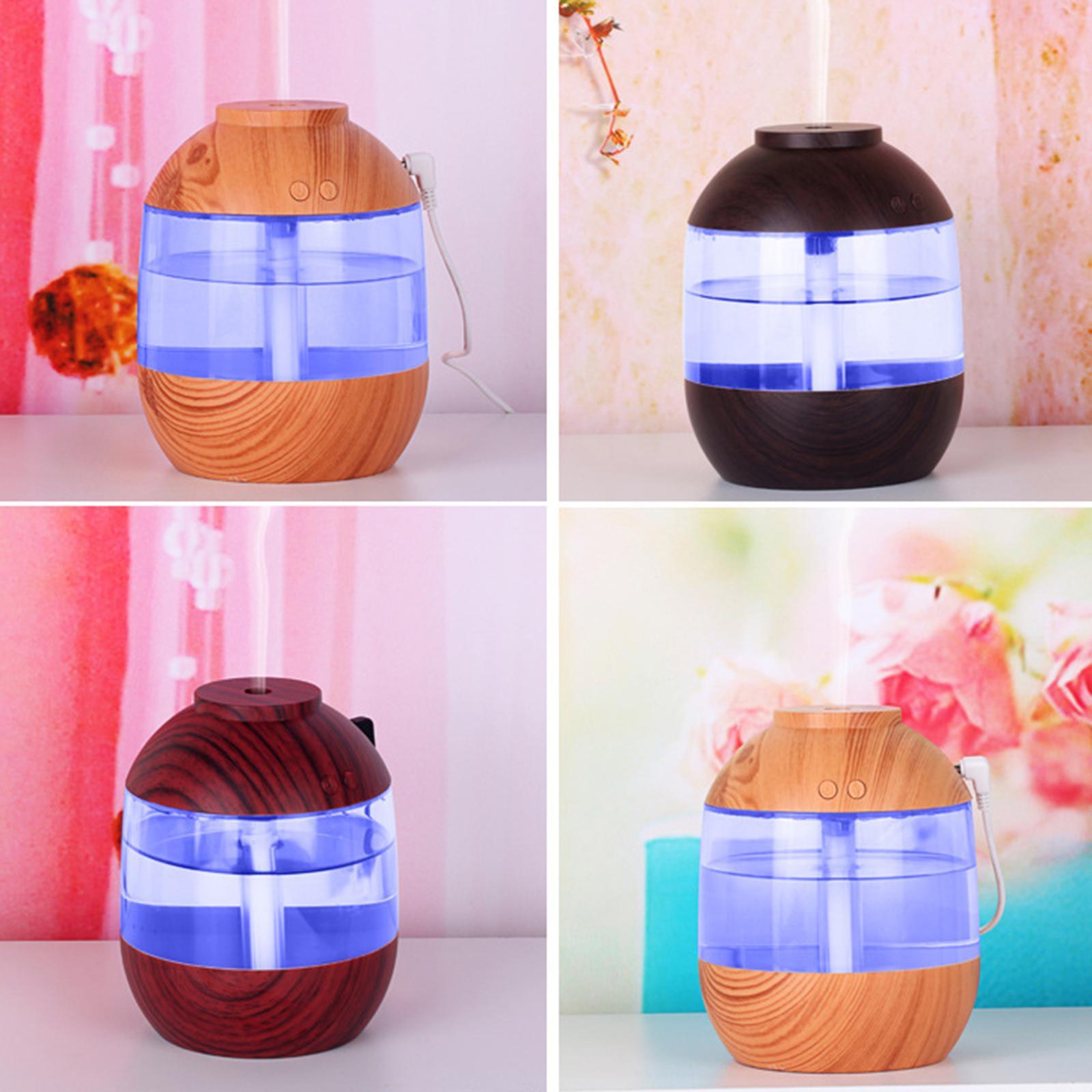 Wood Grain Cool Mist Humidifier Night Lamp Essential Oil Aroma Diffuser for Office Bedroom