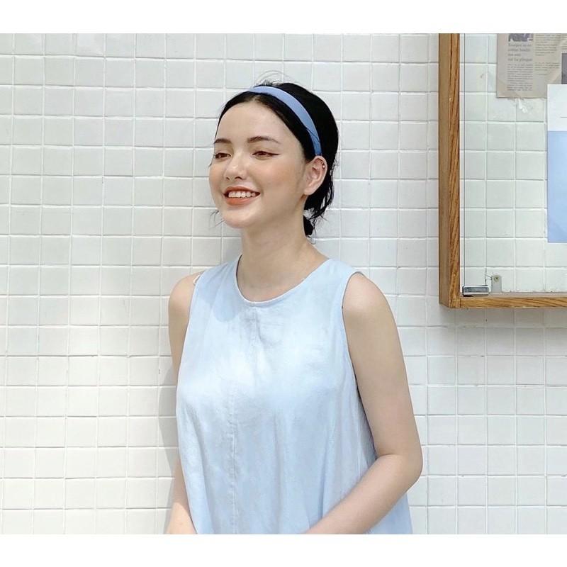 Băng đô cài tóc hoạ tiết hoa/ caro/ màu trơn phong cách Hàn Quốc dễ thương dành cho nữ