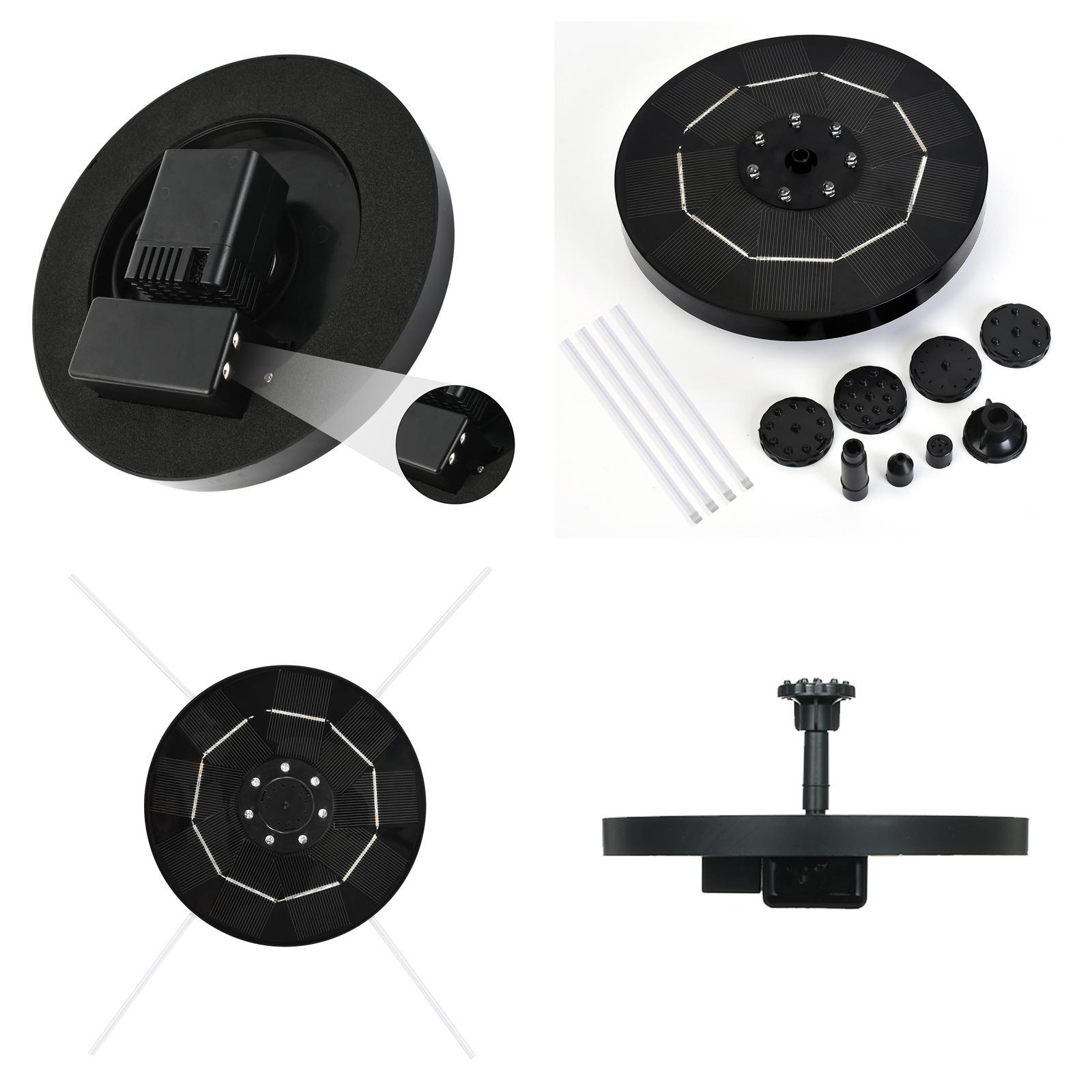 Solar Bird Bath Fountain Pump with 6 Nozzle for Landscape Pool Bird Bath